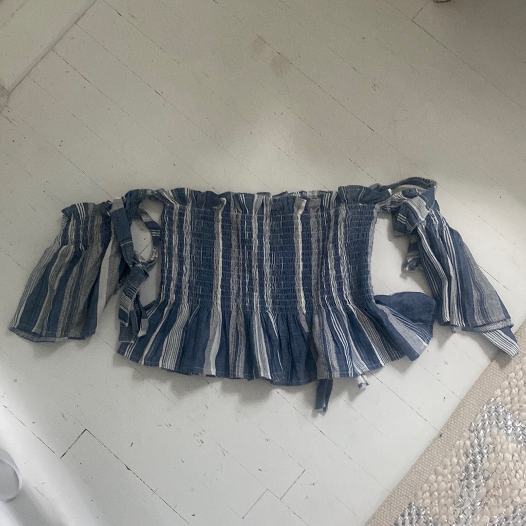 Surf Gypsy Medium Striped Off The Shoulder Blouse.